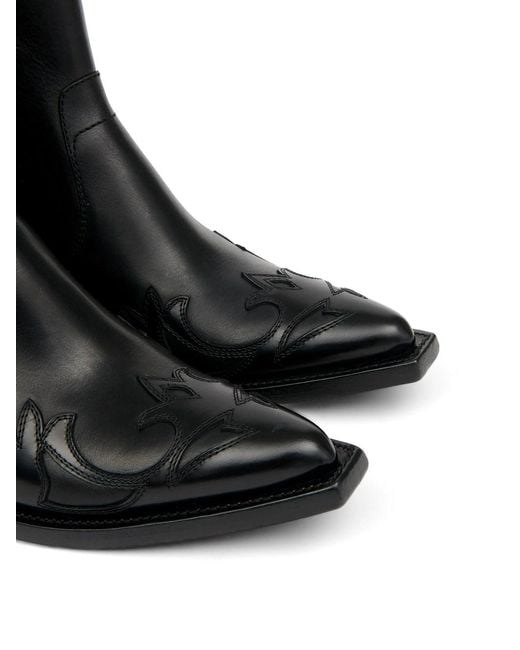 Maison Margiela Black Heel-Less Western Flame Boots