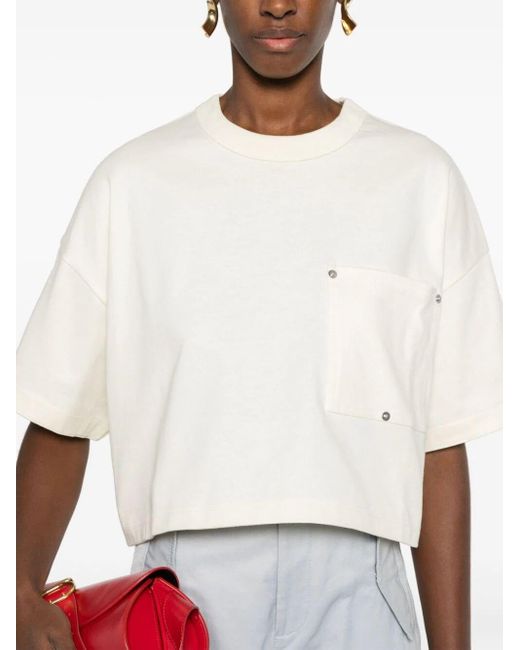 Bottega Veneta White Crop T-Shirt