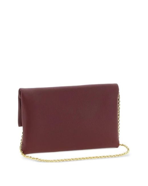 Fendi Purple Mamma Baguette Leather Pouch