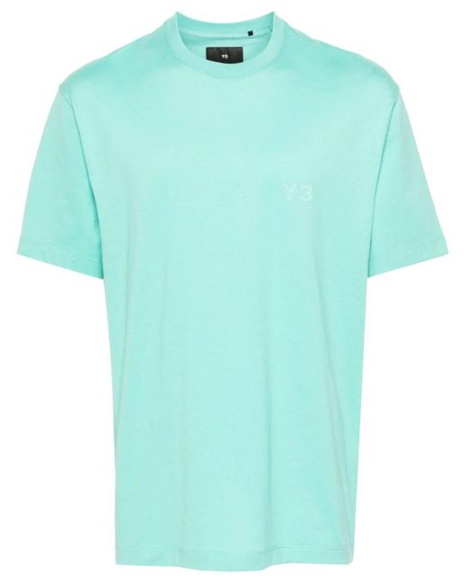 Y-3 Blue Logo Print T-Shirt for men