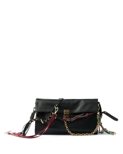 Prada Black Soft Sound Large Leather Shoulder Bag