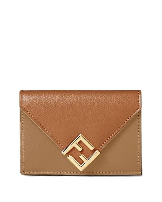 Fendi Brown F-Diamond Trifold Wallet