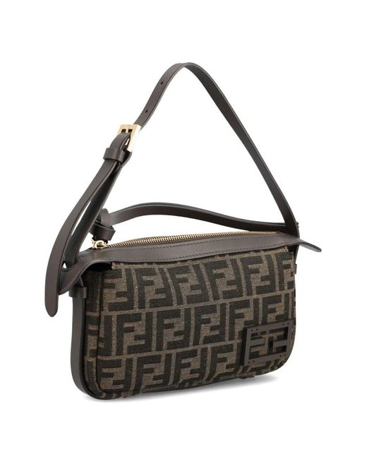 Fendi Black Simply Mini Jacquard Ff Shoulder Bag