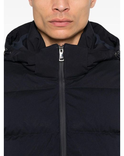 Paul & Shark Blue Down Jacket With Hood for men