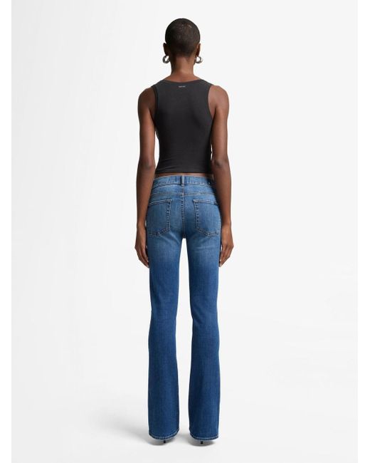 7 For All Mankind Blue Mid Waist Bootcut Jeans