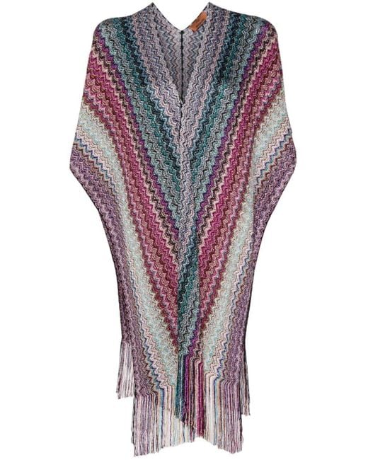 Missoni Blue Zigzag-Woven Cape