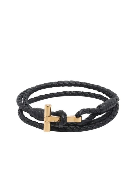 Tom Ford White Braided Logo Bracelet