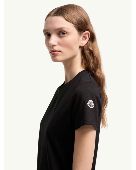 Moncler Black Logo Patch Cotton Jersey T-Shirt