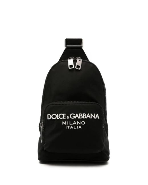 Dolce & Gabbana Black Backpack With Logo Application for men