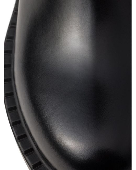 Prada Black Brushed Leather Chelsea Boots