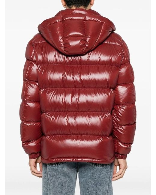 Herno Red Shiny Effect Down Jacket With Hood for men