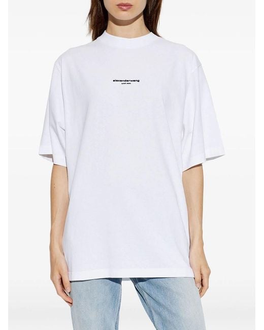 Alexander Wang White Logo Print T-Shirt