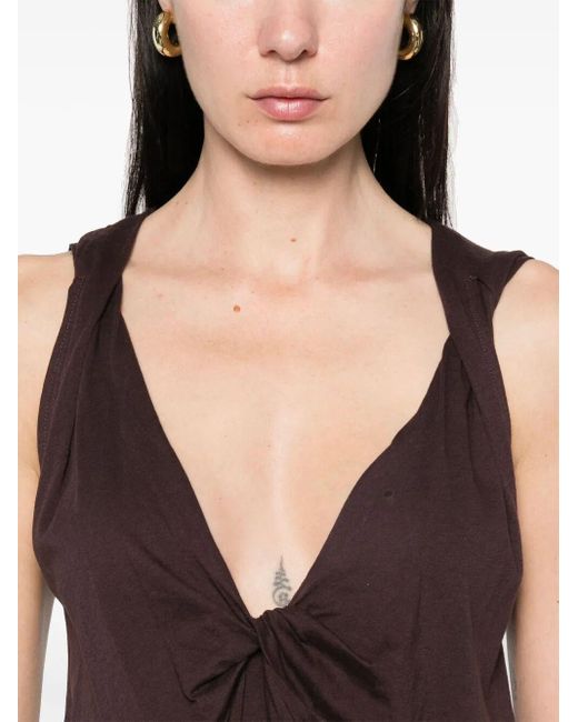Dries Van Noten Brown Hantex Cotton Tank Top