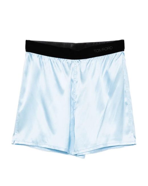 Tom Ford Blue Satin Shorts