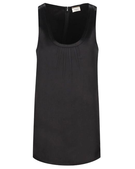 Saint Laurent Black Cassandre Shift Dress