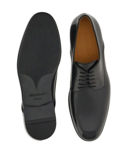 Ferragamo Black Nuanced Derby Shoes for men