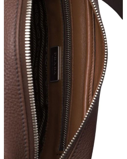 Borsa Messenger Con Logo di Prada in Brown da Uomo