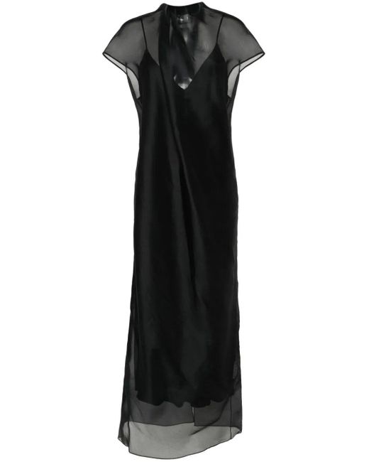 Khaite Black Organza Essie Dress Clothing