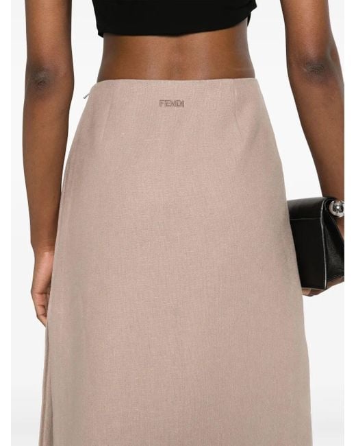 Fendi Natural Waxed Linen Skirt