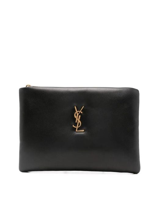 Saint Laurent Black Small Calypso Clutch Bag