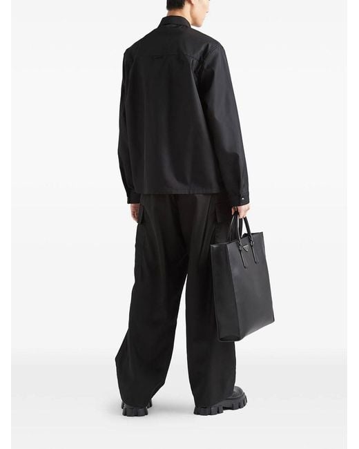 Prada Black Shirt In Re-nylon for men