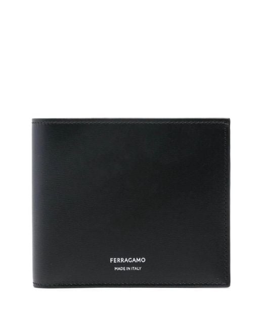 Ferragamo Black Debossed-Logo Leather Wallet for men