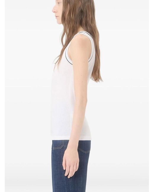 Valentino Garavani White Cotton Jersey Top