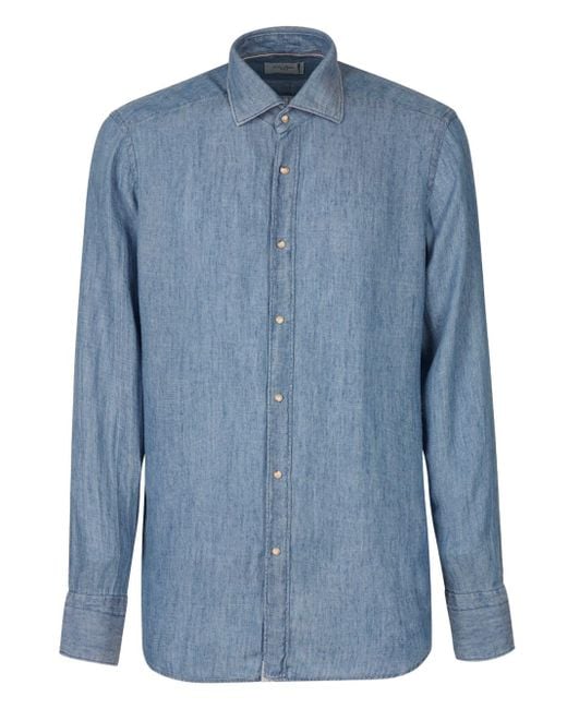 Tintoria Mattei 954 Blue Denim Wash Shirt for men