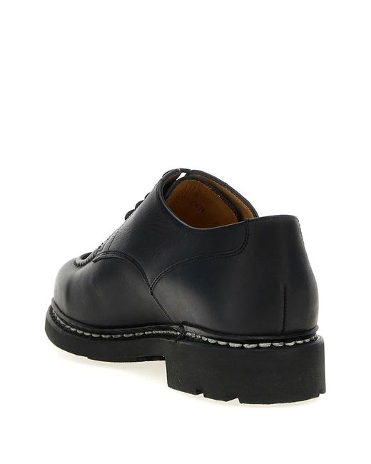 Paraboot Black Chambord Leather Derby Shoes for men
