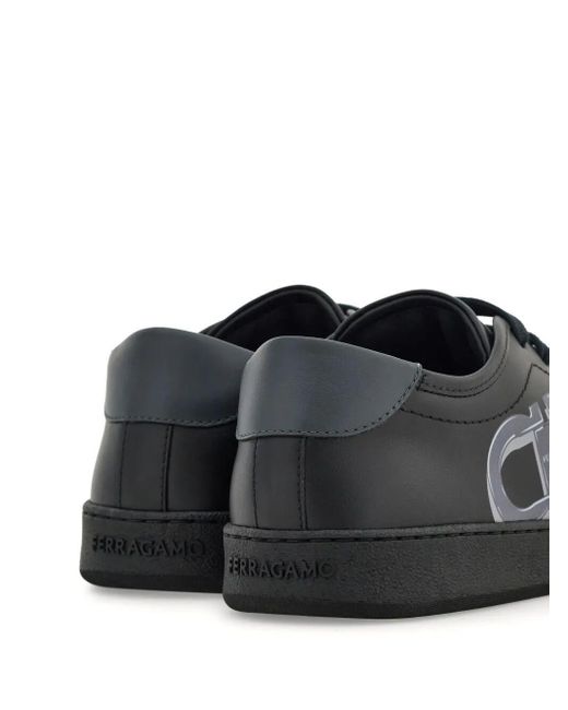 スニーカー SALVATORE FERRAGAMO BLACK LEATHER BRANDY 1 SNEAKERS Ferragamo Salvatore Leather Brandy 1 Sneakers in Black for