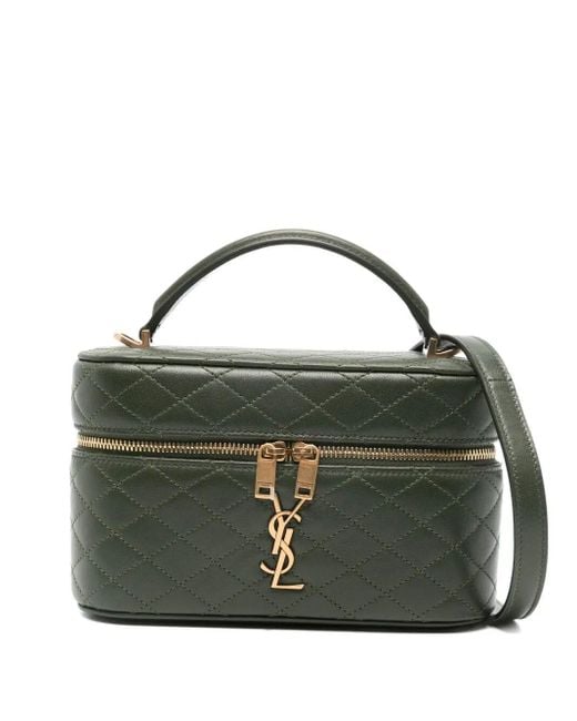 Saint Laurent Green Lambskin Gaby Vanity Bag
