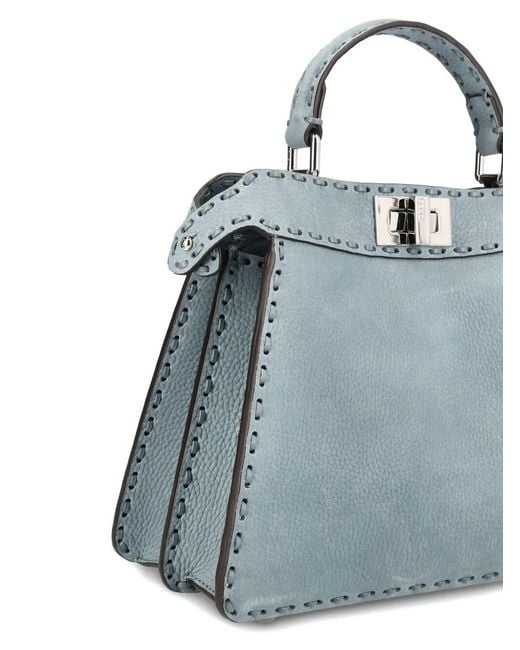 Fendi Blue Small Peekaboo Iseeu Top-Handle Tote Bag