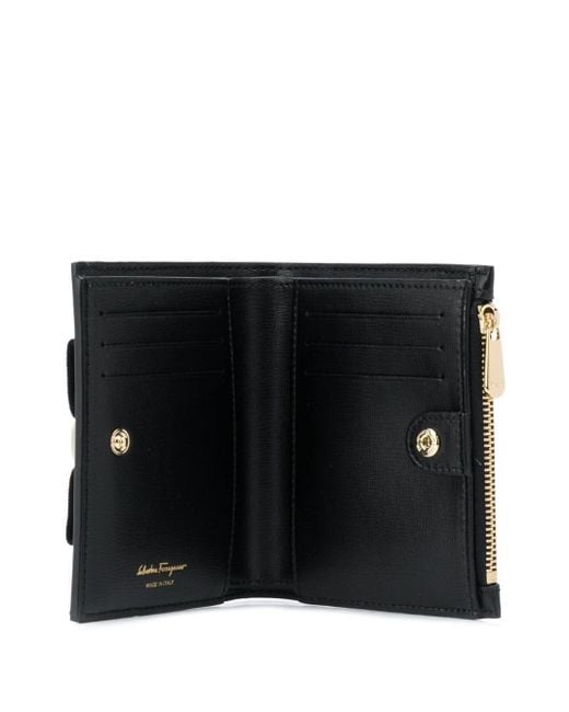 Ferragamo Black Vara Bow Compact Wallet