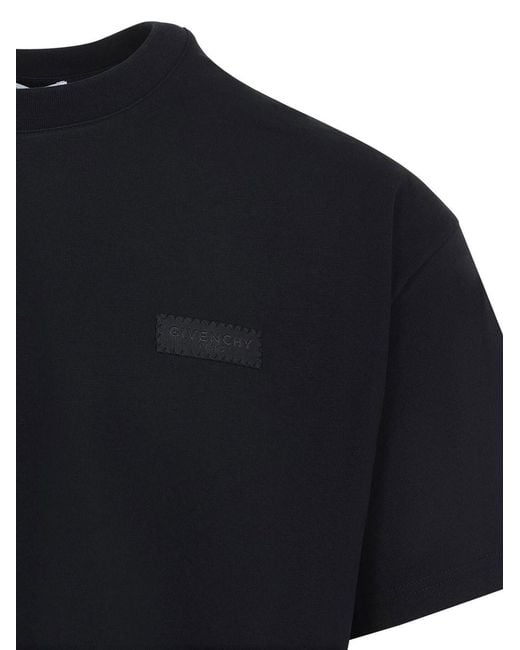 Givenchy Black Paris Gros Grain Cotton T-Shirt for men
