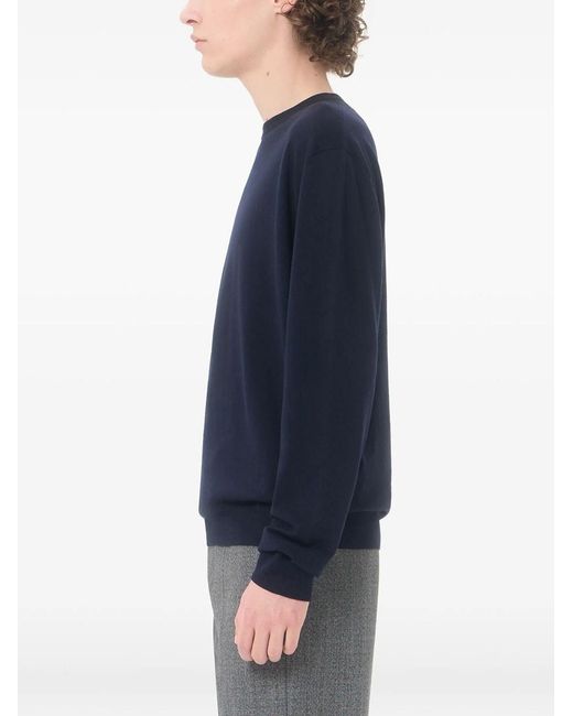 Valentino Garavani Blue Wool Sweater With Vlogo Embroidery for men