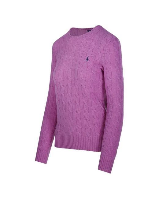 Polo Ralph Lauren Pink Cable Wool And Cashmere Crewneck Jumper for men