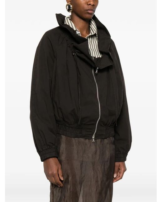 Dries Van Noten Black Cotton Blend Ruffled Jacket