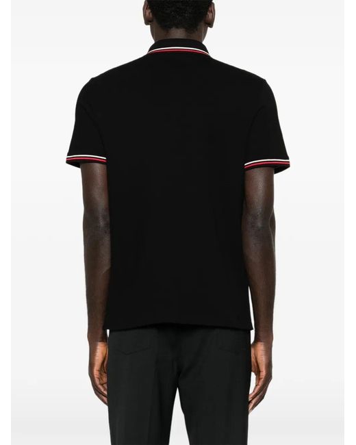 Valentino Garavani Black Cotton Piqué Polo With Vlogo Patch for men
