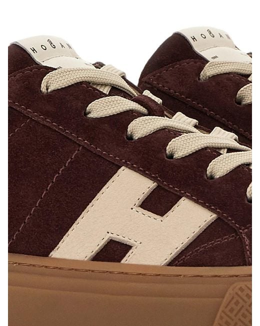 Hogan Brown Logo Sneakers for men