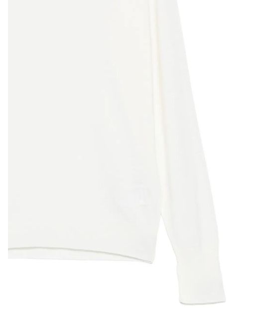 John Smedley White Richards Extra Fine Merino Wool Turtleneck for men