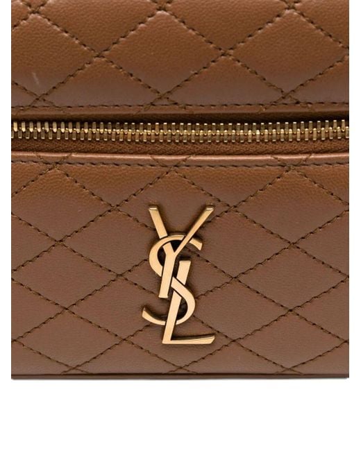 Saint Laurent Brown Lambskin Gaby Vanity Bag