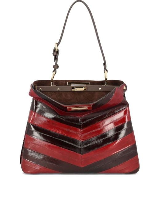 Fendi Red Medium Peekaboo Soft Shoulder Bag
