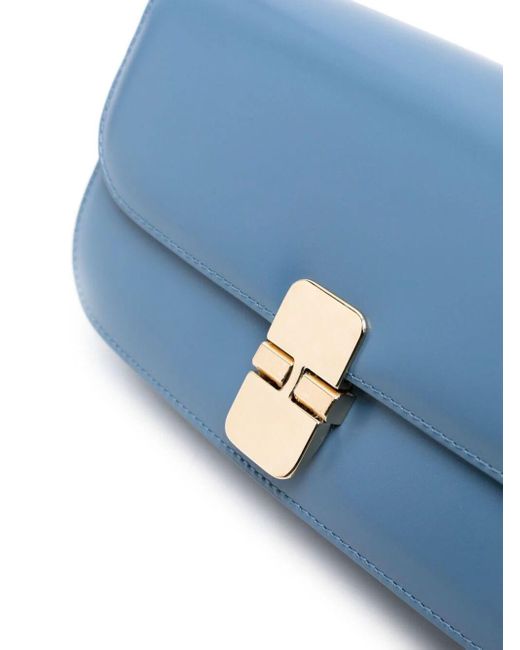 A.P.C. Blue Grace Chaine Leather Clutch Bag