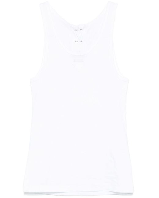 Prada White Cotton Sleeveless Top