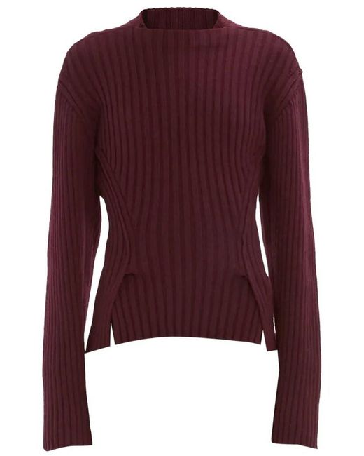 Victoria Beckham Purple Ribbed Jumper