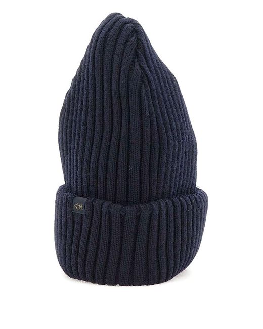 Paul & Shark Blue Soft Cool Touch Wool Beanie for men
