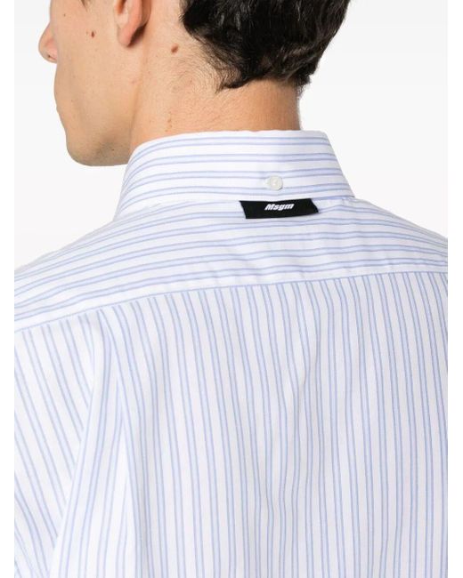 MSGM White Striped Shirt Clothing for men