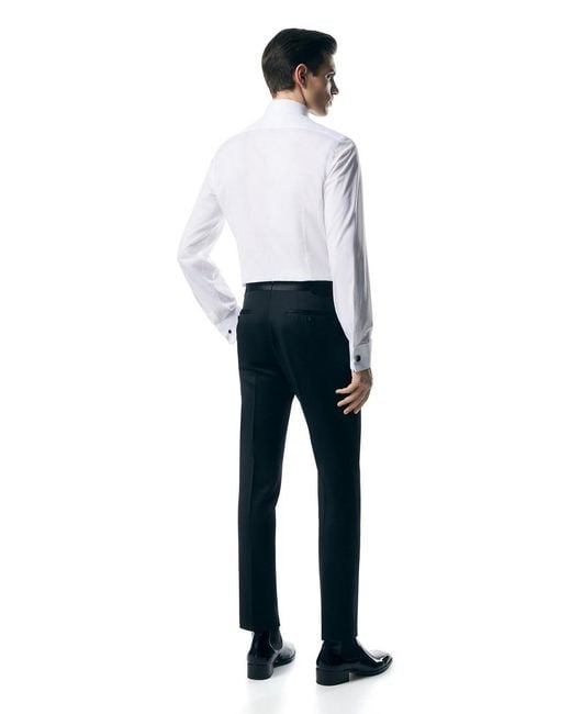 Tom Ford White Cocktail Voile Slim Fit Evening Shirt for men
