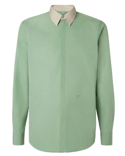 Fendi Green Light Poplin Shirt for men