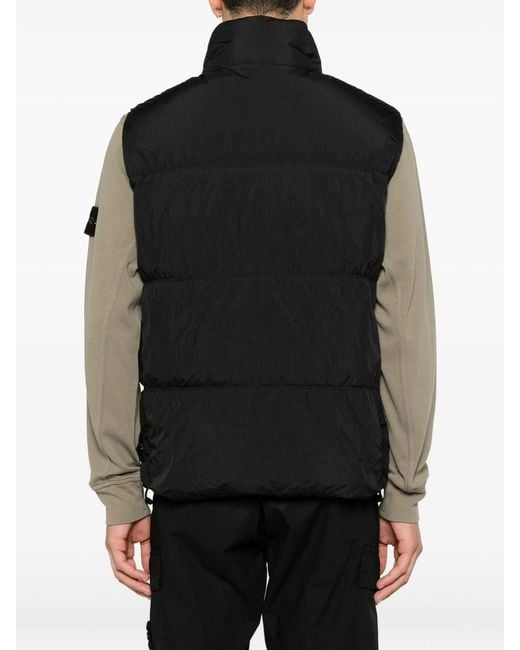 Stone Island Black Wind-Resistant Down Vest With Water-Repellent Treatment for men